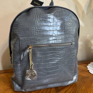 The Rena Croco Large Backpack by Bebe Dark Grey